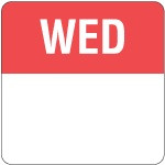 Day Label 24mm Removable Square       Wednesday (1000)