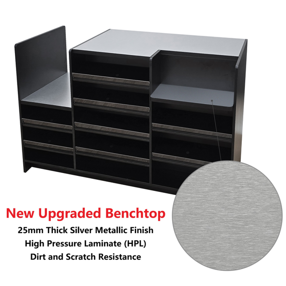 Express Checkout Register Counter Black 1500W x 950H x 680D