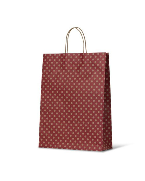Red Spot Kraft Midi Paper Bag