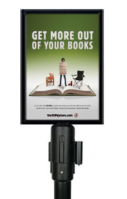 A4 Sign Holder Attachment for Retractable Cassette Barrier Poles Black