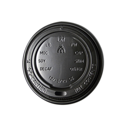 Eco Compostable Black Lid suit 12 and 16oz ( 1000)