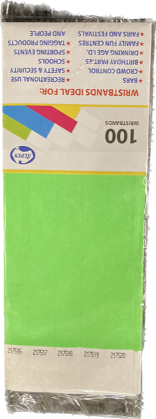 Coloured TYVEK 19mm Wristbands    Pack of 100