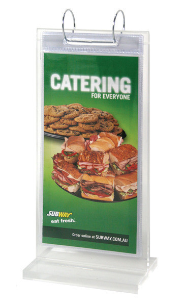 Menu Stand DL Flip Stand with 6 Sleeves