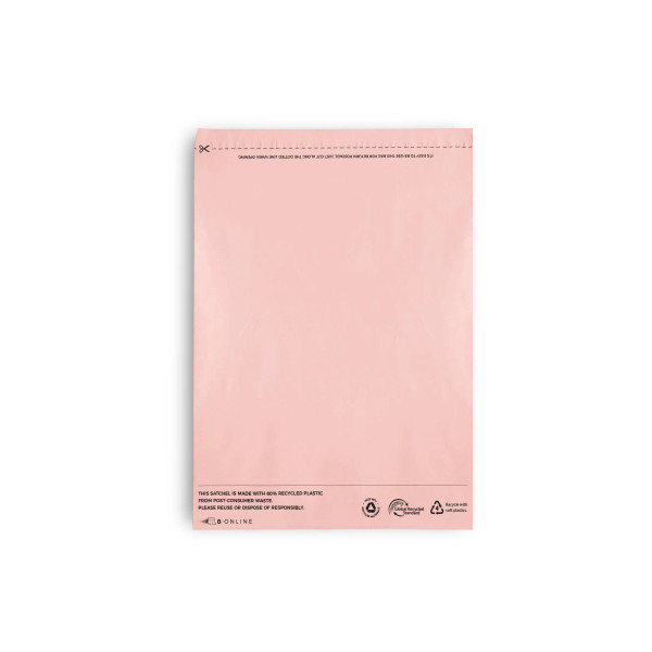 Small Recycled Plastic Mailing Satchel- Pink