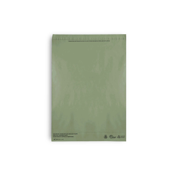 Medium Recycled Plastic Mailing Satchel- Green