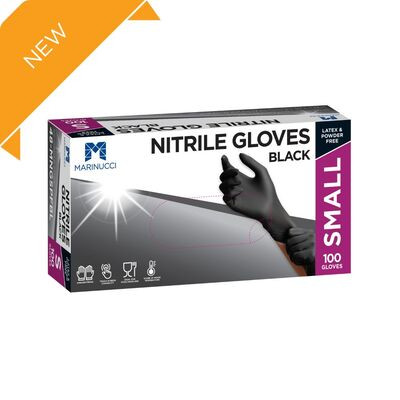 Small Nitrile Black Gloves Powder Free- Pack 100