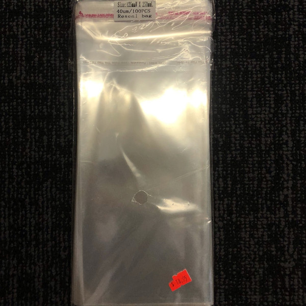 Resealable Cello Bags 125mm X 250mm 100PC