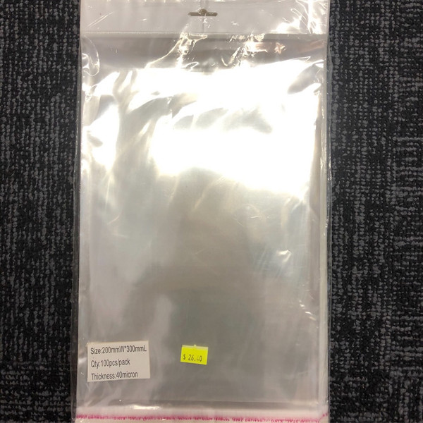 Hang Sell Cello Reseal Bag 200mm X 300mm 100PC