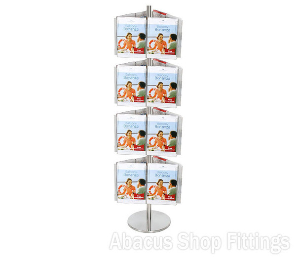 BROCHURE CAROUSEL - 24 A4 HOLDERS ON STAINLESS STEEL CAROUSEL