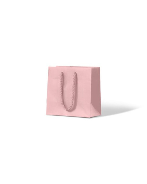 Laminated Matte Emerald Pastel Pink Paper Bag