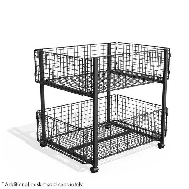 Merchandising Wire Basket on Wheels. Two Tier (additional Basket)