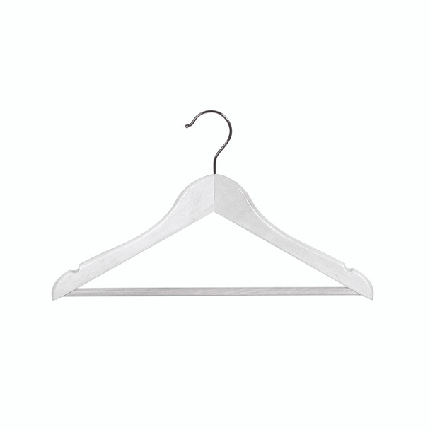 White timber children's hanger. 
Dimensions are 350mm W x 200mm H.
