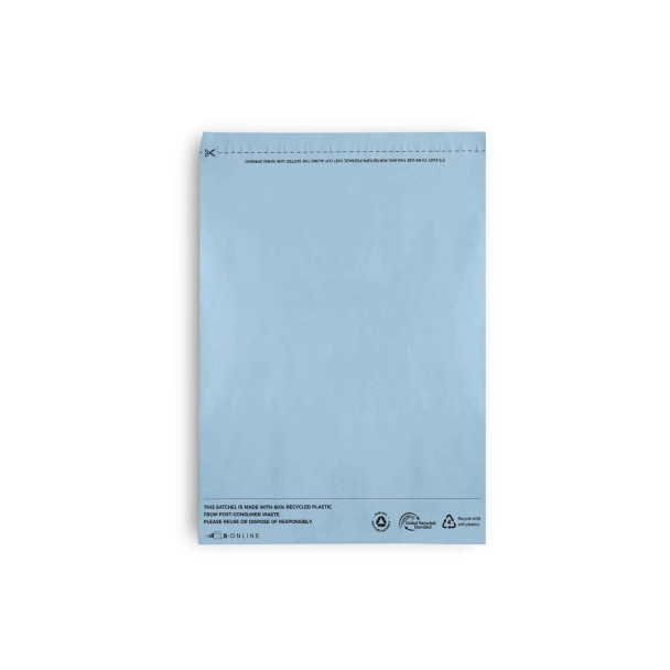 Small Recycled Plastic Mailing Satchel- Blue