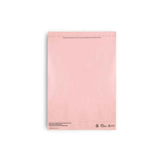 Medium Recycled Plastic Mailing Satchel- Pink