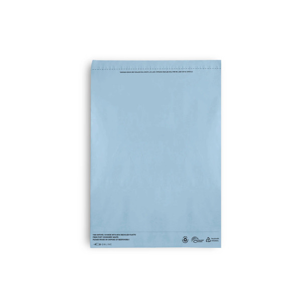 Medium Recycled Plastic Mailing Satchel- Blue