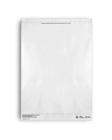 Large Recycled Plastic Mailing Satchel- White