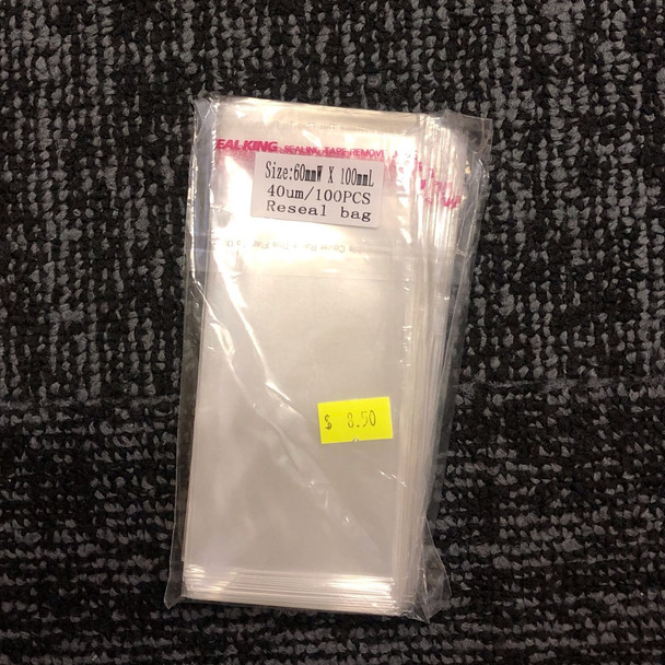 Resealable Cello Bags 60mm X 100mm 100PC