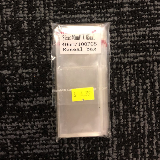 Resealable Cello Bags 40mm X 65mm 100PC