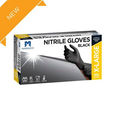 X-Large Nitrile Black Gloves Powder Free- Pack 100