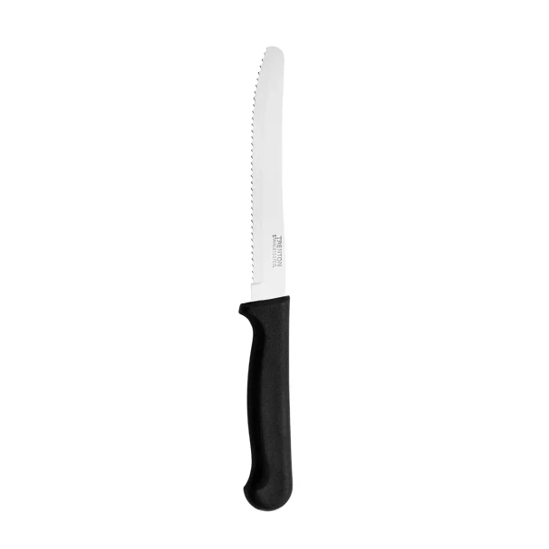 Steak Knife Basic Black Handle Round End Pk of 12
