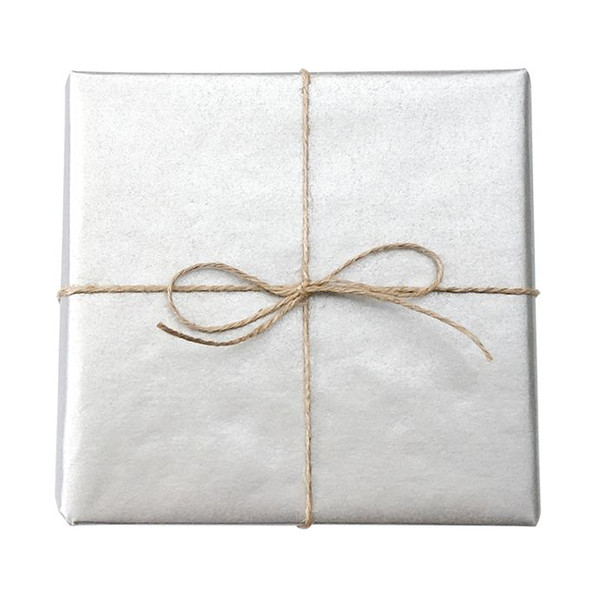 Metallic On Kraft Wrap Silver