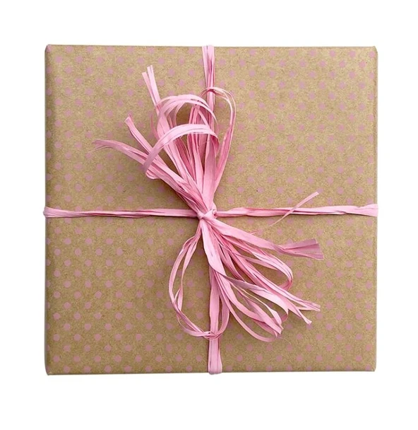Swiss Dot Wrap on Kraft Pale Pink