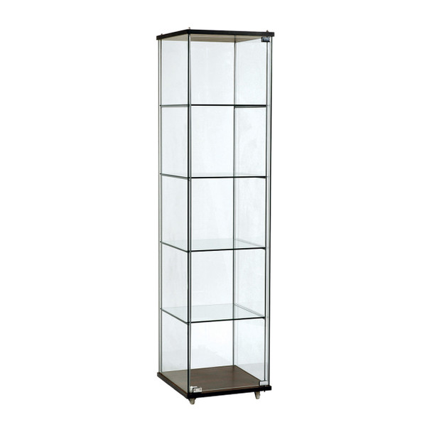 Display Cabinet 4 sided Glass Budget - Black