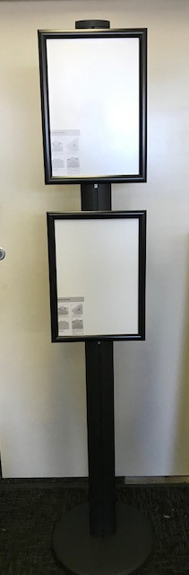Black Sign Post 1800H with Double A3 Snap Frames
