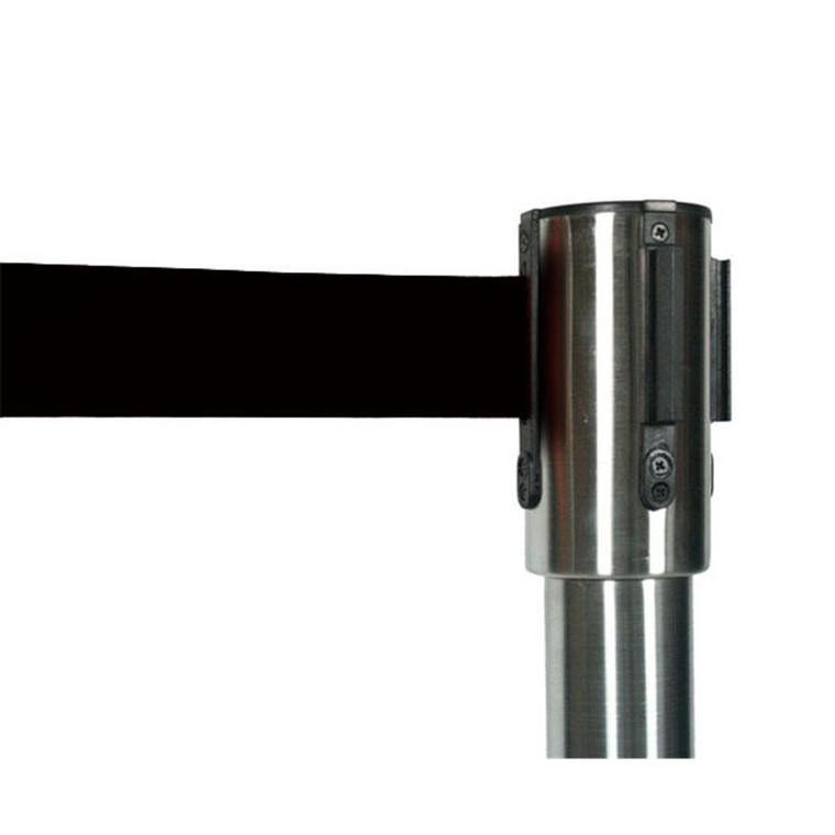 Standard Retractable Barrier Post Black with 3m Tape