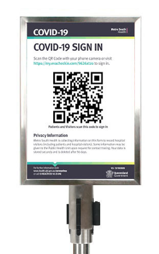 A3 Silver Portrait Stainless Steel Sign Holder clip attachment for Cassette Queue Barrier Pole