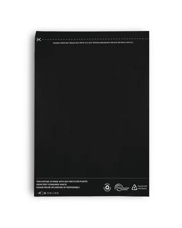 Small Recycled Plastic Mailing Satchel- Black