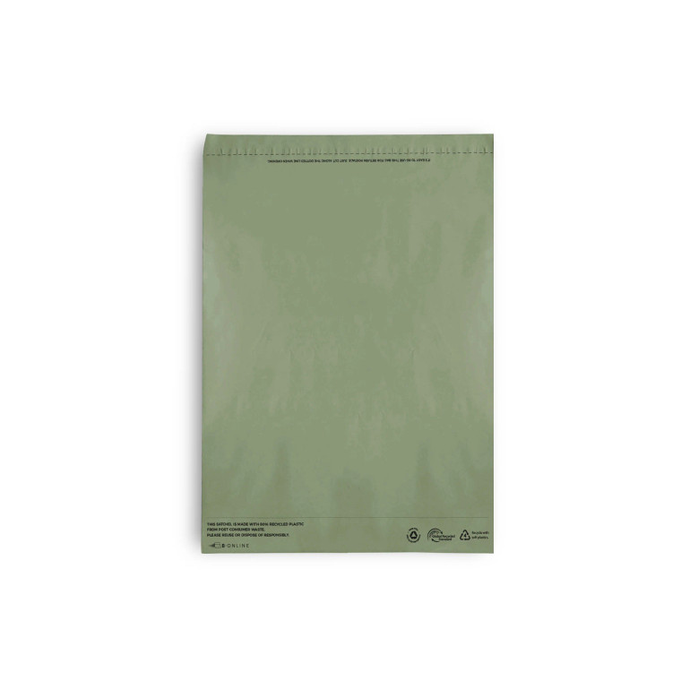 Medium Recycled Plastic Mailing Satchel- Green