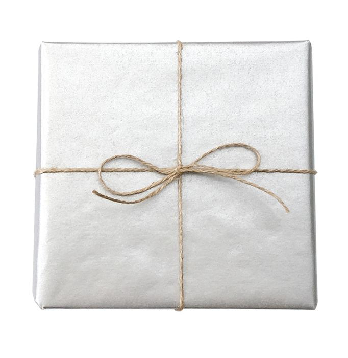 Metallic On Kraft Wrap Silver