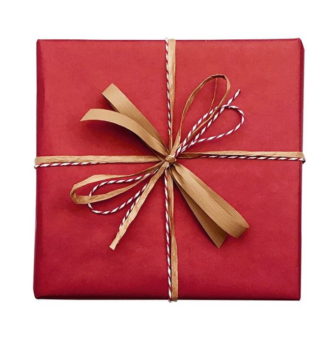 Solid On Kraft Wrap Red