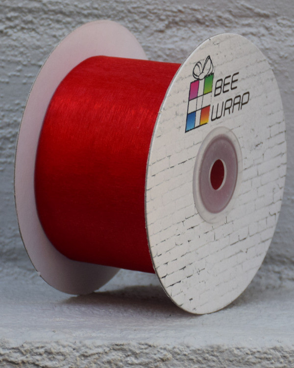 Ribbon Cut Edge Organza Red 50mm x 50mt
