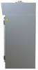 Side view of gray Sheldon Lab high performance oven with top vent and two door hinges.