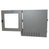 Grey Sheldon Manufacturing vacuum oven with open door and glass window.