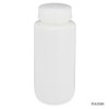 A white wide-mouth HDPE laboratory bottle with a matching screw cap, viewed from the front against a white background.