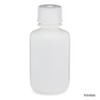 Translucent white plastic narrow-mouth bottle with a matching screw cap on a white background.