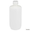 Bottle, Narrow Mouth, HDPE Bottle, Attached PP Screw Cap, 500mL, 12/Pack