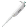 White Globe Scientific Diamond PosiStop LTS pipette with light blue plunger shown at a diagonal angle against a white