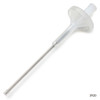 Clear plastic RV-Pette PRO dispenser syringe tip with a long metal needle and wide cap.