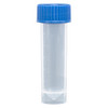 Transport Tube, 5mL, with Separate Blue Screw Cap, PP, Conical Bottom, Self-Standing, Molded Graduations, 1000/cs
