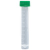 Transport Tube, 10mL, with Separate Green Screw Cap, PP, Conical Bottom, Self-Standing, Molded Graduations, 1000/cs
