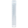 Clear polypropylene 10mL transport tube standing upright with white molded volume graduations.