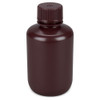 Bottle, Narrow Mouth, Boston Round, Amber HDPE with Amber PP Closure, 125mL, Bulk Packed with Bottles and Caps Bagged Separately, 500/Case