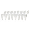 DiamondLink 0.1mL 8-Strip Tubes, Low-Profile, with Individually-Attached Flat Caps, Clear, 120/pk
