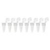 QuickSnap 0.1mL 8-Strip Tubes, with Individually-Attached Flat Caps, Clear, 120/pk
