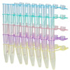 QuickSnap 0.2mL 8-Strip Tubes, with Individually-Attached Dome Caps, Assorted Colors (Blue, Red, Green, Yellow and Violet), 120/pk