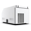 Rear view of the white 4E's high-speed refrigerated centrifuge, showing ventilation grilles and power inlet.